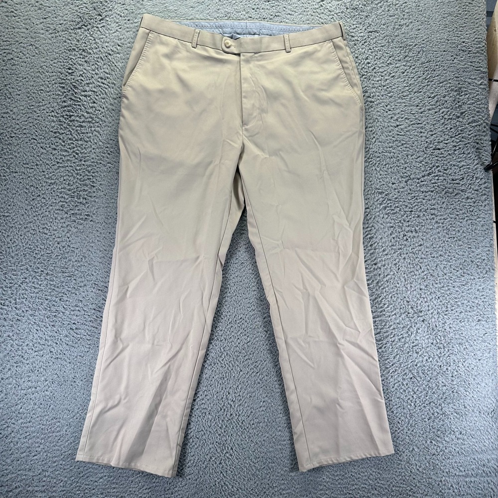 Peter‎ Millar Wicking Pant Men's 38x30 Beige Polyester Golf Performance Straight